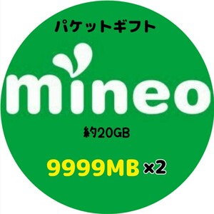 マイネオ mineo パケットギフト パケットコード 9999MB×2 (約20GB)