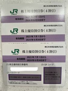 【送料無料】ＪＲ東日本株主優待割引券３枚