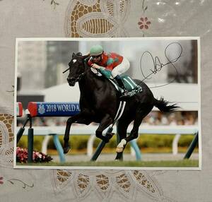 mo Ray la. hand with autograph A4 photograph nag Be nas]..ru mail iki knock s horse racing horse ticket 