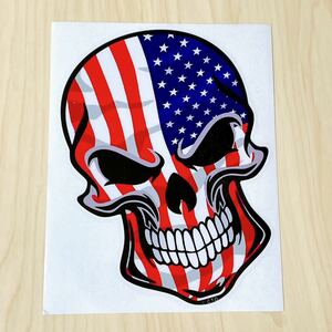 ステッカー スカル ドクロ 骸骨 【アメリカ】 skull 星条旗 USA アメ車 キャデラック ジープ ラングラー シボレー クライスラー
