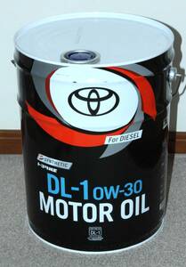 トヨタ純正 ディーゼルエンジンオイル 「トヨタ純正 MOTOR OIL DL-1 0W-30」 08883-03203 化学合成油 20Lペール缶 日本全国送料無料