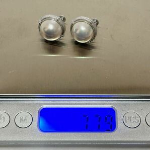 1円スタート / マベパール イヤリング silver 刻印 重量 約7.79g パール 真珠 アクセサリー の画像2