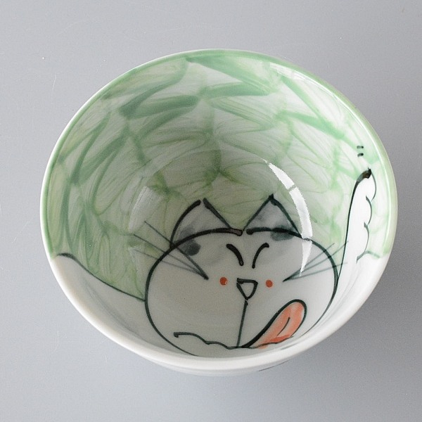 चावल का कटोरा हाथ से पेंट की गई बिल्ली ch078, मेज, जापानी टेबलवेयर, चावल का कटोरा