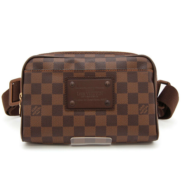 中古良品 ルイヴィトン ボディバッグ ダミエ バムバッグ ブルックリン N41101 LOUIS VUITTON メンズ レディース ウエストバッグ スペイン製