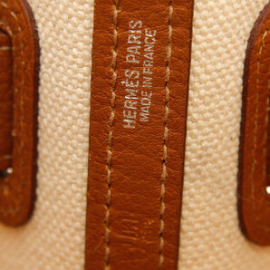 中古美品 エルメス トートバッグ プティット サンチュール PM □K刻印 2007年製造 ブラウン アイボリー HERMES フランス製 ブランドバッグの画像8