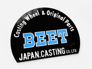 扇形 BEETステッカー 黒/青 当時物 昭和 レトロ デカール 希少 レア 単車 Z1 Z2 ハコスカ ブタケツ ビート