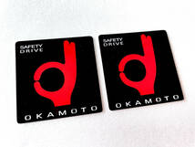 ２枚セット オカモトステッカー 赤 (ミニ) OKAMOTO OK レディース 旧車會 単車 暴走族 昭和 レトロ レア Z1 Z2 当時物_画像1