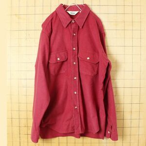 70s80s USA Woolrichシャモアクロスシャツ レッドXL ss39