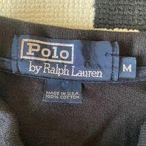 ビンテージ 80s 90s USA製ラルフローレン RALPH LAUREN ポロシャツ 半袖 Mサイズ ブラック アメリカ製_画像3