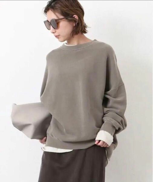 Deuxieme Classe wear out sweat カーキ色