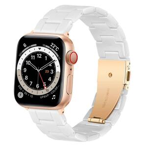 ★コンパチブル Apple Watch バンド 樹脂ベルト アップルウォッチ ベルト ステンレス留め金 樹脂製 (38mm 40mm 41mm,ホワイト)