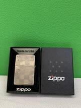 ZIPPO ジッポ ライターオイルライター チェック柄 箱付き_画像1