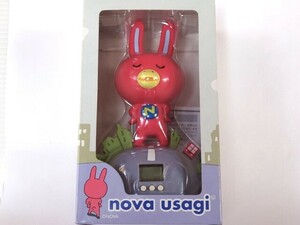 ●リズム時計 nova usagi《ノヴァウサギ R14 デジタル目覚まし時計☆当時物保管品》型式8RDA 14RH13 ピンク☆定形外\510-/他60サイズ