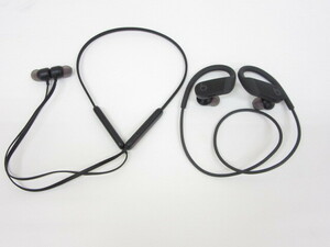 4D270EZE◎Apple Beats Flex A2295/Powerbeats A2015 ワイヤレスイヤホン/Bluetooth 動作品 計2点セット◎中古