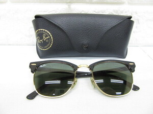 4D326MZ◎Ray-Ban レイバン RB3016 CLUBMASTER W3065 サングラス 眼鏡フレーム 度なし◎中古