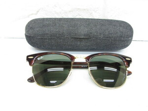 4D480NZ◎Ray-Ban レイバン RB3016 CLUBMASTER W3066 サングラス 眼鏡フレーム 度なし◎中古