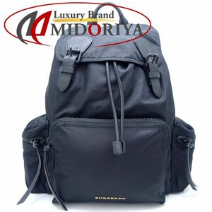 BURBERRY バーバリー 4015479 リュック・バックパック ナイロンxキャンバス xレザー ブラック/351168【中古】