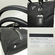 PRADA プラダ 1BA832 トートバッグ 2WAY ナイロンxレザー NERO/251670【中古】_画像6