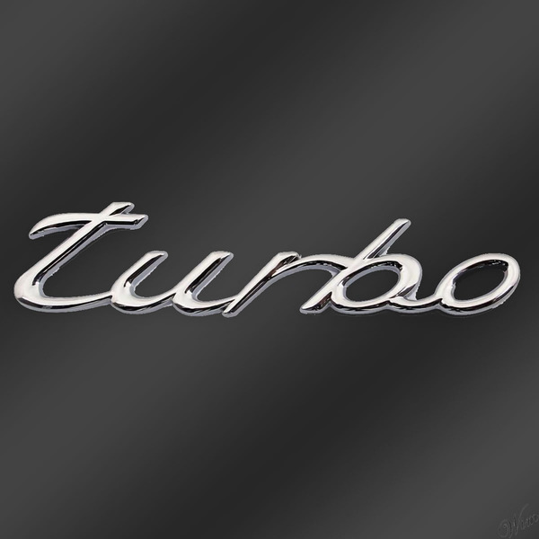 ◆turbo◆ デカールステッカー 2.7×12.7cm クロームメッキメタルデザイン 両面テープ仕様 自動車 オートバイ アクセサリー ドレスアップ