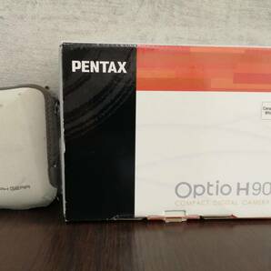 #15546 【PENTAX】 ペンタックス Optio H90 コンパクト デジタルカメラ セラミックホワイト 箱付 画面黒丸あり 現状品の画像1