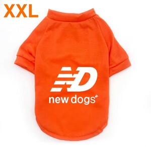 新品NewDogsニュードッグスXXLサイズオレンジnewdogs限定犬服Tシャツペット用ペット服人気おしゃれ！