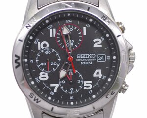 【SEIKO】セイコー 7T92-0DX0 メンズ クォーツ ブラック文字盤 中古品