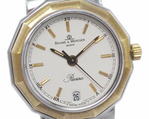 [中古品] 稼働品【BAUME&MERCIER】ボーム＆メルシェ リビエラ レディース 5231.3 クォーツ コンビ 稼働品 中古品