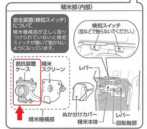  Zojirushi rice huller BR-WA10 for resistance equipment set ( new goods * parts )