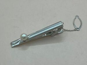 SILVER silver stamp necktie pin pearl man small articles 