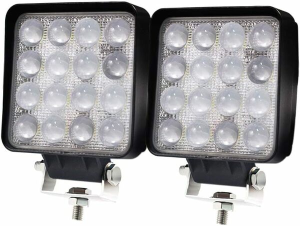 2個セット 48W LEDワークライト 8V-60V対応 防水 6000lm PMMAレンズ 広角 トラック 車外灯 バックライト フォグランプ 作業灯 ホワイト