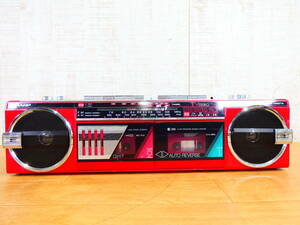 SHARP シャープ QT-Y7(R)ダブルラジカセ 当時物 オーディオ 音響機器 ※ラジオOK ジャンク＠100(3)