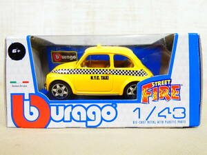 ブラーゴ Bburago BUR30202Y 1/43 フィアット 500 TAXI イエロー ミニカー @送料520円(4)