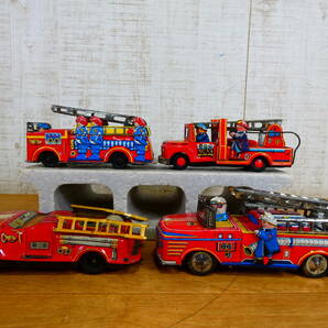 ◎ジャンク 当時もの レトロ玩具 ブリキ玩具 消防車両 14台セット まとめて サイズいろいろ 約2kg 詳細不明 破損・欠損あり ＠100(3)の画像8
