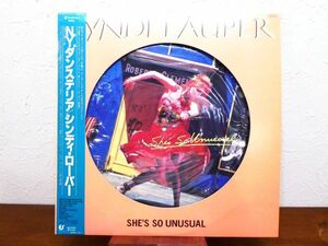 S) CYNDI LAUPER シンディ・ローパー 「 SHE'S SO UNUSUAL 」 LPレコード ピクチャー盤 帯付き 30・3P-564 @80 (R-18)