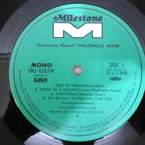 S) Thelonious Monk セロニアス・モンク 「 Thelonious Himself 」 LPレコード 帯付き SMJ-6053M @80 (J-44)の画像6