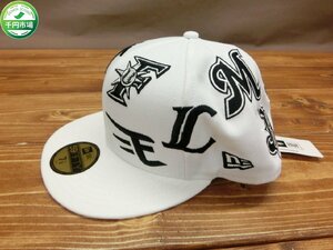 【YL-0080】即決 新品 NEW ERA eBASEBALL プロスピAリーグ 2021 ALLOVER 5950 白/黒 7 1/8 ニューエラ 12球団 定価9700円【千円市場】