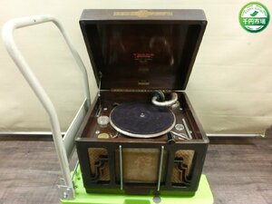 【N2-1458】昭和 レトロ TRANS 手巻き 蓄音機 トランス GRAMOPHONE グラモフォン アンティーク 現状品【千円市場】