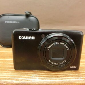 【HG-0410】Canon コンパクトデジタルカメラ PowerShot S90 CANON ZOOM LENS 3.8x 6.0-22.5mm 1:2.0-4.9 ブラック系 現状品【千円市場】の画像1