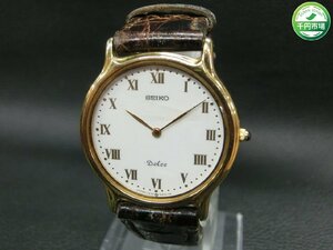 【O-6420】SEIKO DOLCE 5E30-6A20 セイコー ドルチェ クォーツ 腕時計 2針 白系文字盤【千円市場】