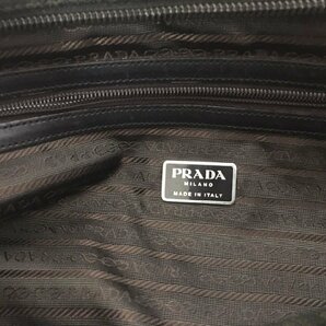 【D-1728】PRADA プラダ ブリーフケース ショルダー ビジネス バッグ 2way ウール 三角プレート A4収納 ギャランティ【千円市場】の画像5