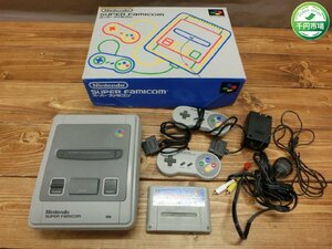 【O-6465】任天堂 Nintendo スーパーファミコン SFC 本体 SHVC-001 箱 ぷよぷよ付 スーファミ ニンテンドー 現状品 東京引取可【千円市場】