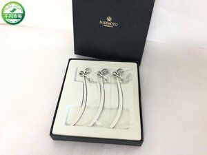 [D-1749]MIKIMOTO Mikimoto pearl cutlery spoon? 3 point set box attaching [ thousand jpy market ]