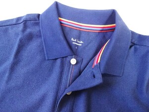 新品未使用 正規品 Paul Smith　ポールスミス　ポロシャツ　L　襟 内側　マルチストライプ　ネイビー