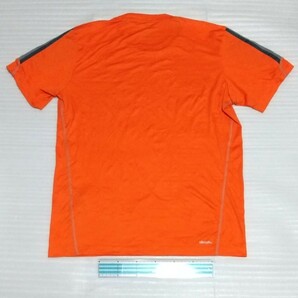 ☆adidas.com アディダス 半袖Tシャツ サイズ 2XO(L) ストレッチ ティー オレンジGLAYグレイ黒ブラックCLIMALITEメッシュ3ストライプス軽量の画像8