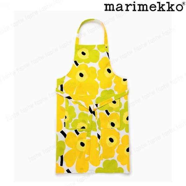 【新品・送料無料】 marimekko マリメッコ エプロン PIENI UNIKKO イエロー×ライム 64161 020 ウニッコ