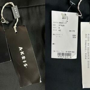 未使用品タグ付 スイス製 AKRIS アクリス パンツ 光沢 スラックス ワイド ロング 黒42の画像10