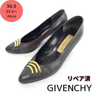 日本製☆GIVENCHY【ジバンシー】3連 アクセサリー パンプス グレー