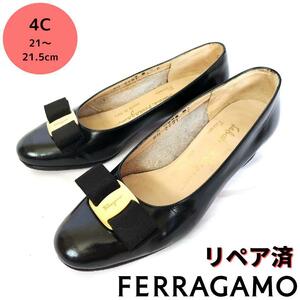 小さいサイズ☆フェラガモ【Ferragamo】ヴァラ エナメル パンプス 黒