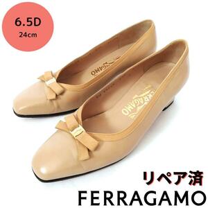 フェラガモ【Ferragamo】ヴァラリボン パンプス ベージュ