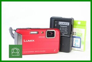 【動作保証・点検済】良品■到着後即使える■Panasonic LUMIX DMC-FT25 レッド■バッテリー・チャージャー・4GB SDカード付き■OOO1212